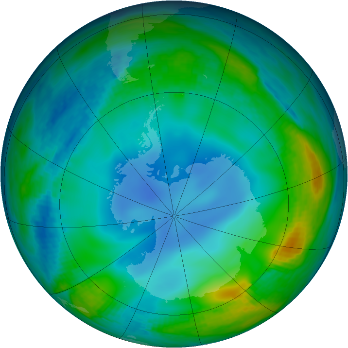 Antarctic ozone map for 15 June 1987